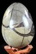 Septarian Dragon Egg Geode - Black Crystals #57445-2